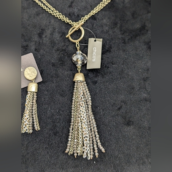 NWT Chico's Quince Convertible Necklace and Earring Set - Picture 5 of 15